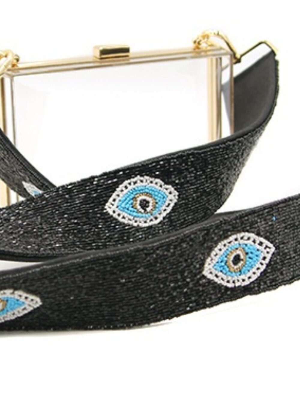 Seed Beaded Evil Eye Symbol Crossbody Handbag STRAP NEW